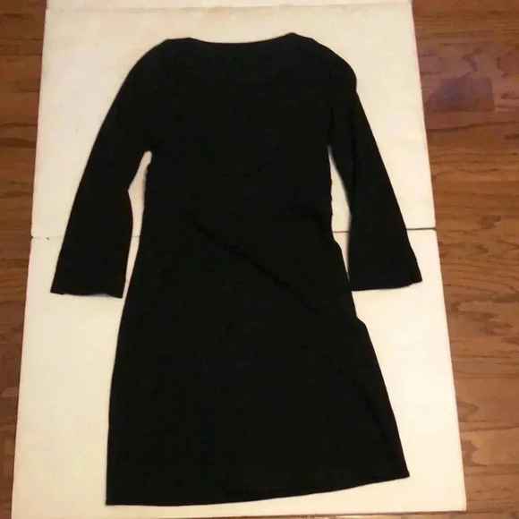 DVF classic day 2 nite trend casual little black 3/4 sleeve bodycon midi dress S - Picture 2 of 5